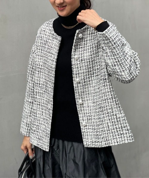 BEARDSLEY（ビアズリー） ノーカラージャケット FREE ホワイト