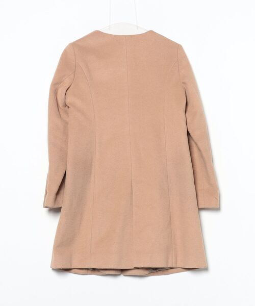 「Soareak」 ノーカラーコート 36 ブラウン レディース_画像2