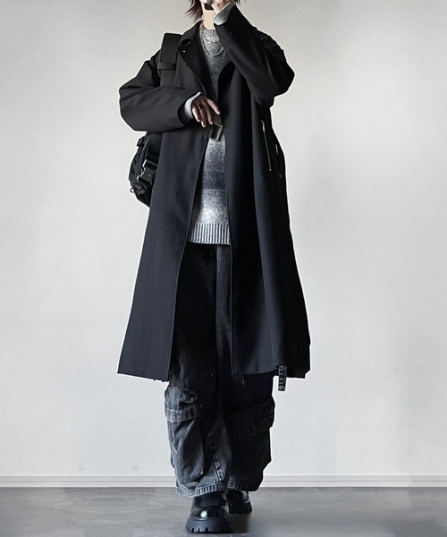 adrerブラック デニム カーゴパンツ ADRER カーゴパンツ extra quality deformation flare cargo