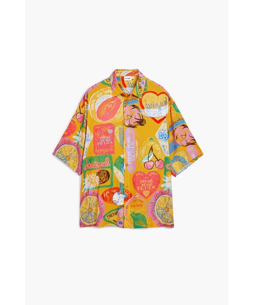 フルーツ柄オーバーサイズ半袖シャツ Desigual シャツ フルーツポップアート半袖シャツ メンズ