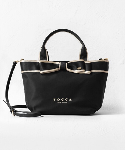 Tocca トッカ　2way トートバック セール】 BICOLOR RIBBON NYLON M トートバッグ M （トート