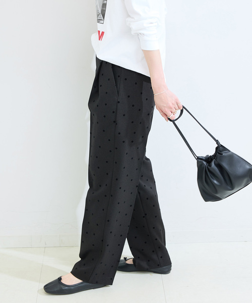 B.C STOCK（ベーセーストック） スラックス パンツ 手洗い可 / ドット