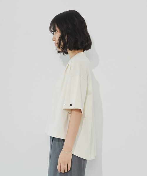 tシャツ 「残りわずか！」シルケットオーバーサイズTシャツ｜ウォッシャブル/半袖/オフィスカジュアル/夏服 レディースの画像