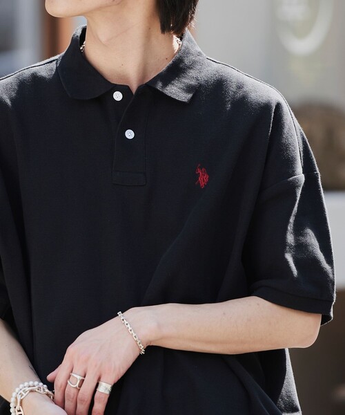 「FREAK'S STORE」 「U.S.POLO ASSN.」半袖ポロシャツ MEDIUM グリーン メンズ