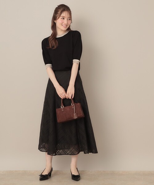 美品 ebure シアーチェックオーガンジー プリーツ スカート 97900円 美品 ebure シアーチェックオーガンジー プリーツ スカート