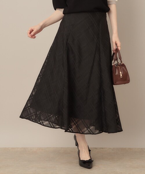 Couture Brooch スカート 「美シルエット・通勤」シアーチェック