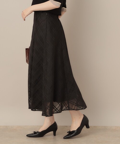 美品 ebure シアーチェックオーガンジー プリーツ スカート 97900円 美品 ebure シアーチェックオーガンジー プリーツ スカート