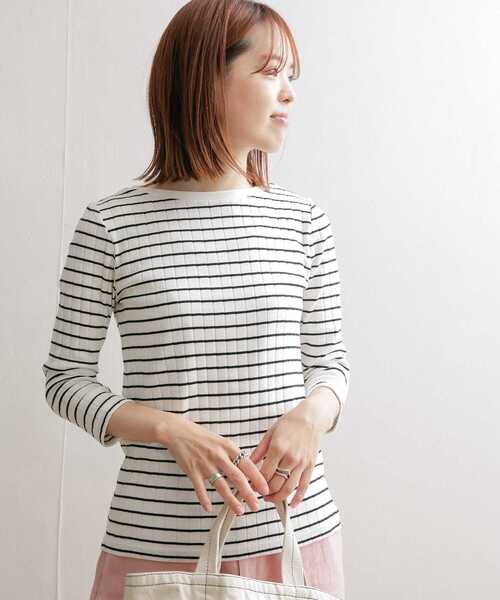 「URBAN RESEARCH DOORS」 7分袖カットソー MEDIUM ピンク レディース