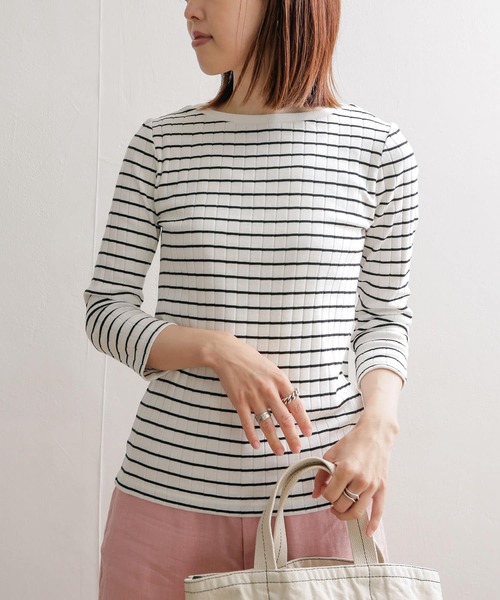 「URBAN RESEARCH DOORS」 7分袖カットソー MEDIUM ピンク レディース