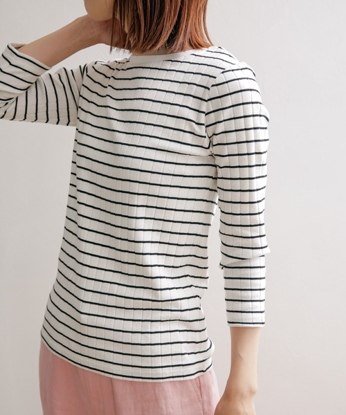 「URBAN RESEARCH DOORS」 7分袖カットソー MEDIUM ピンク レディース