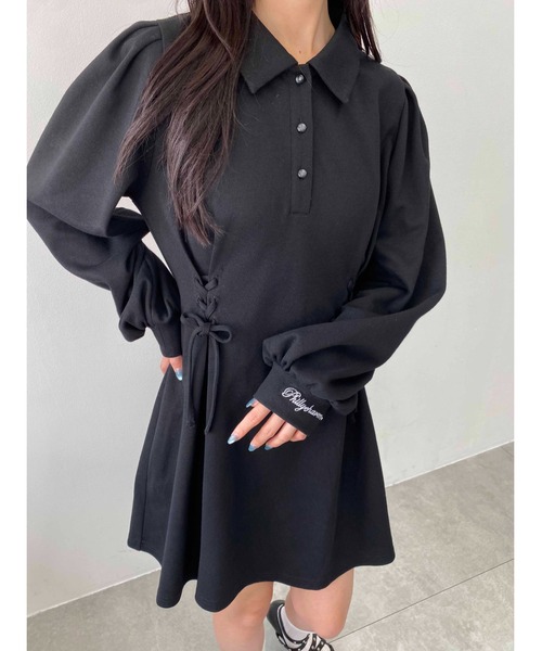 ワンピース 「秋冬新作」レースアップポロワンピース : ZOZOTOWN Yahoo