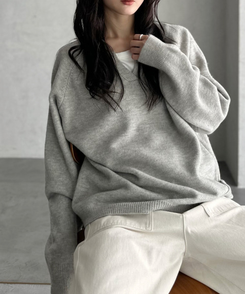 ニット セーター 「Good Riddance」ラグランスリーブ キーネック