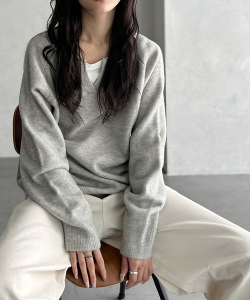 ニット セーター 「Good Riddance」ラグランスリーブ キーネック