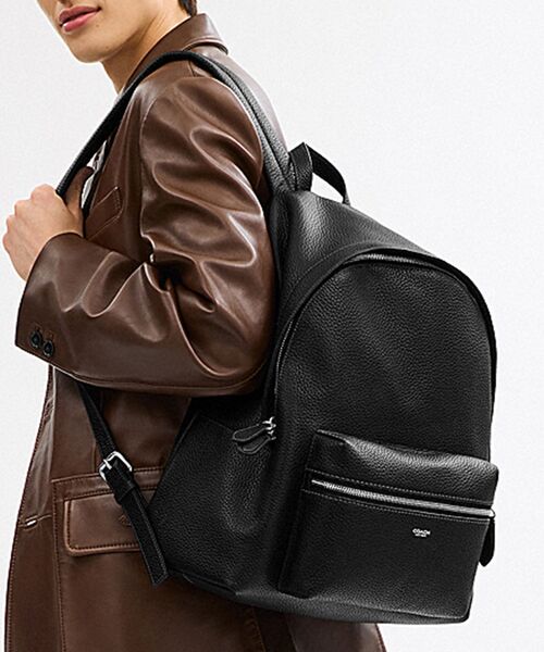 COACH ブラック　シボ革　レザー バックパック　リュック 未使用に近い✨】コーチ ミニ リュック オールレザー ターン