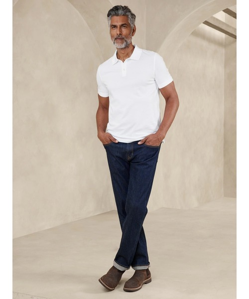 「BANANA REPUBLIC FACTORY STORE」 半袖ポロシャツ S ブラック メンズ_画像6