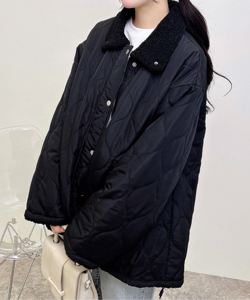 INGNI ブルゾン アウター 襟ボアキルティングブルゾン レディース