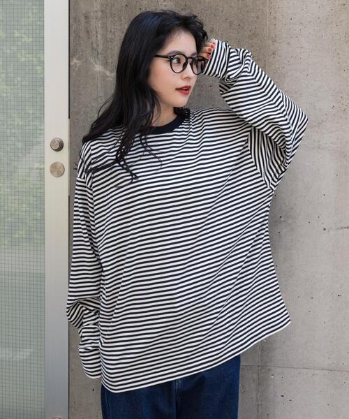 WEGO（ウィゴー） tシャツ WEGO/ワイドスリーブボーダーロンT メンズ