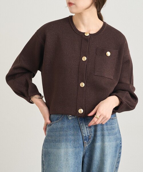 SHENERY（シーナリー） カーディガン ラメニットカーディガン