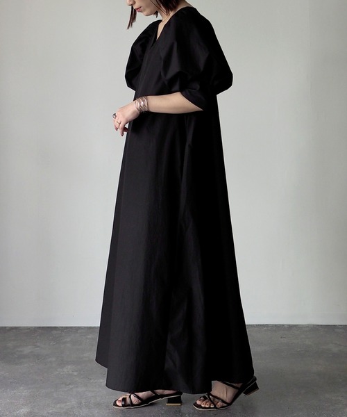 「Riberry」 半袖ワンピース MEDIUM ブラック レディース_画像3