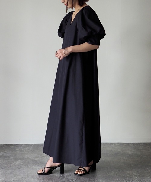 「Riberry」 半袖ワンピース MEDIUM ブラック レディース_画像6