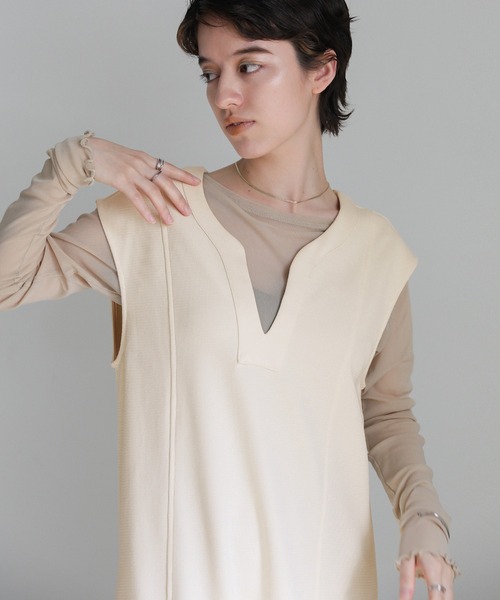 「select MOCA」 ノースリーブワンピース FREE ブラック レディース_画像2