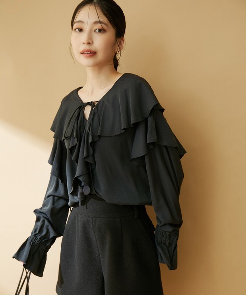 「VIS」 長袖ブラウス FREE オフホワイト レディース_画像4