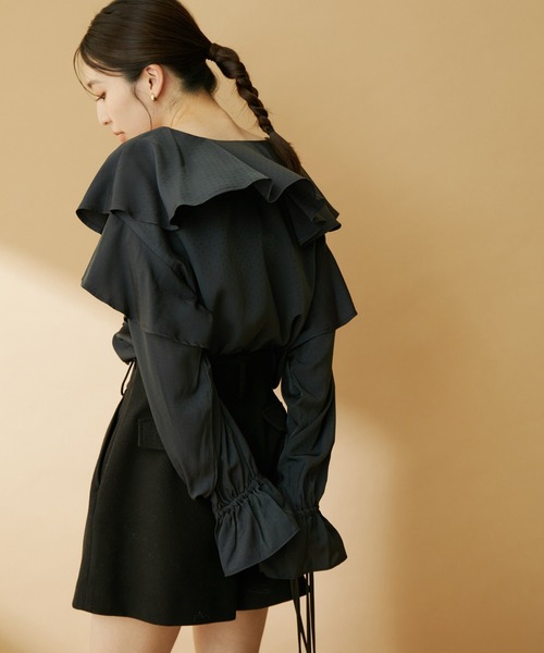 「VIS」 長袖ブラウス FREE オフホワイト レディース_画像5