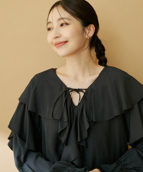 「VIS」 長袖ブラウス FREE オフホワイト レディース_画像6