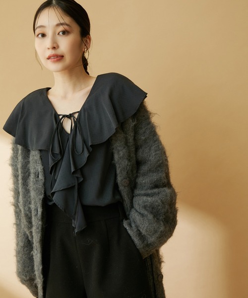 「VIS」 長袖ブラウス FREE オフホワイト レディース_画像9