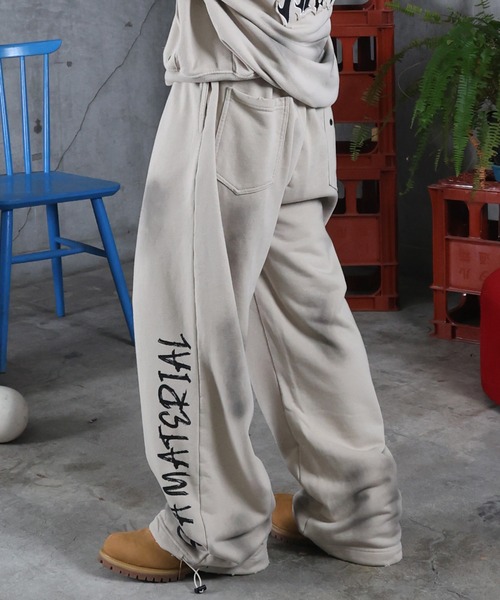 スウェットパンツ ジャージ AW 汚れ加工 プリント メンズ レディース
