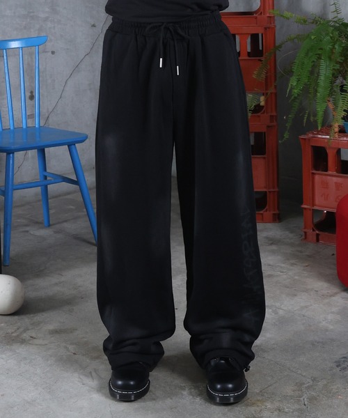 スウェットパンツ ジャージ 汚れ加工 プリント メンズ レディース ユニ