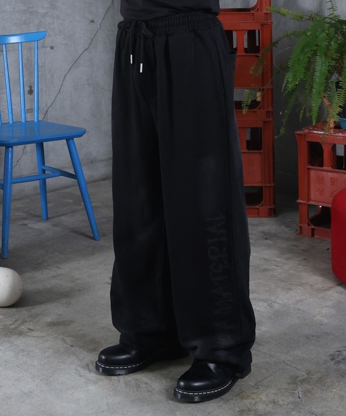 スウェットパンツ ジャージ 汚れ加工 プリント メンズ レディース ユニ