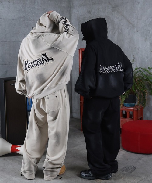 スウェットパンツ ジャージ AW 汚れ加工 プリント メンズ レディース