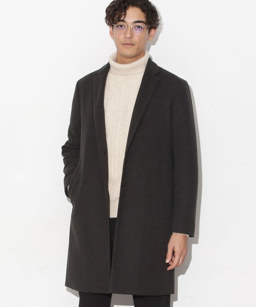 「NANO universe」 チェスターコート M ネイビー メンズ_画像4