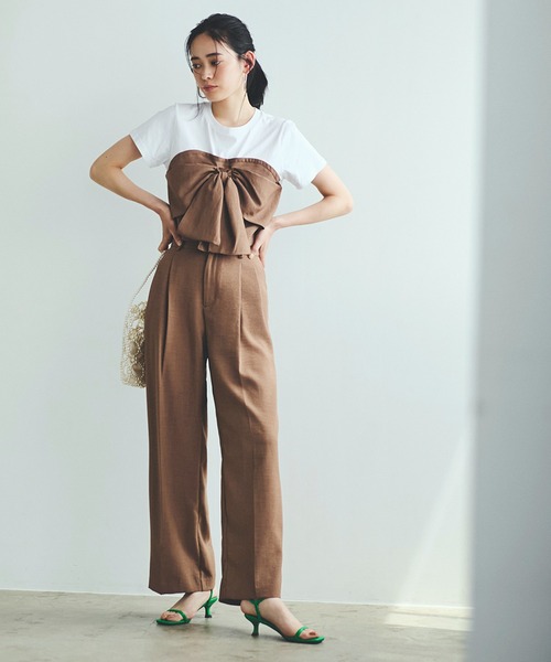 「VIS」 スラックス S ブラウン系その他2 レディース_画像3