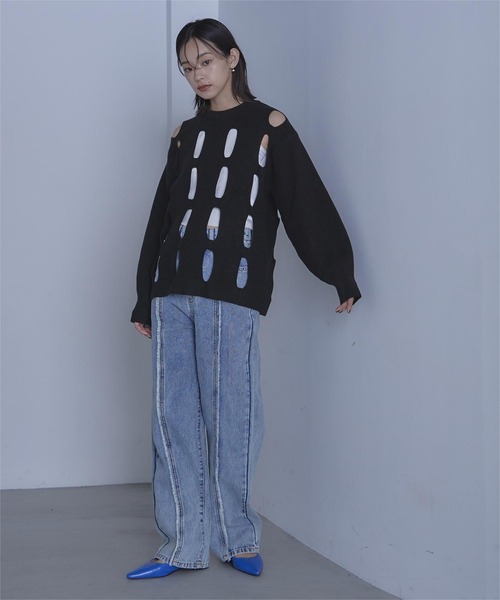 「miette」 長袖ニット FREE ライトグリーン レディース_画像6