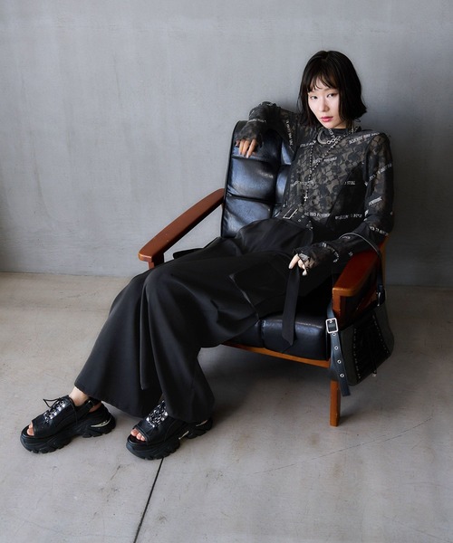 「HARE」 フラットサンダル LARGE ブラック レディース_画像2