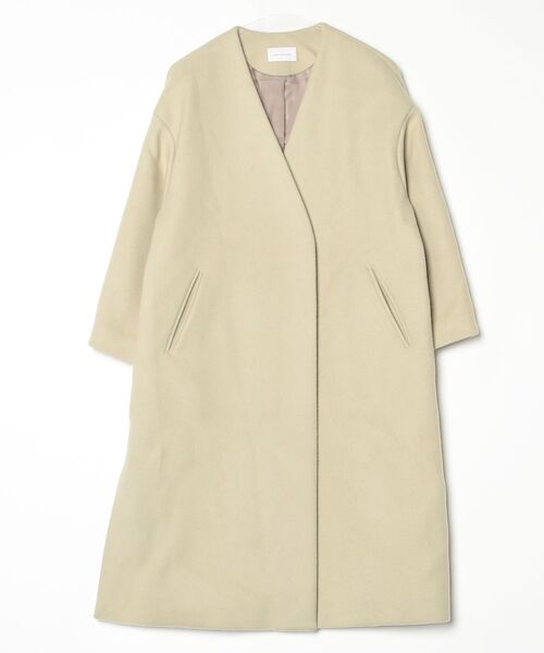 green label relaxing ビーバーノーカラーコート34 green label relaxing（グリーンレーベルリラクシング） ノーカラー