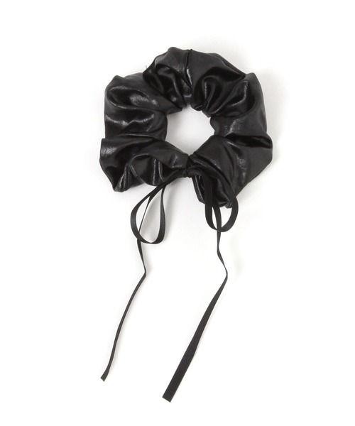 LAKOLE（ラコレ） シュシュ レザー調ロングリボンシュシュ / 607765