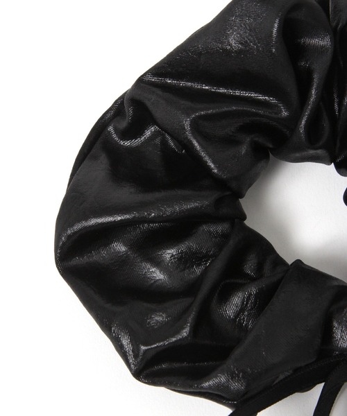 LAKOLE（ラコレ） シュシュ レザー調ロングリボンシュシュ / 607765