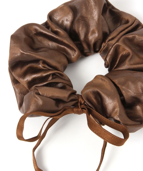 LAKOLE（ラコレ） シュシュ レザー調ロングリボンシュシュ / 607765