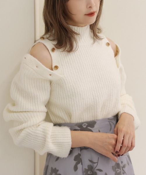 「one after another NICE CLAUP」 長袖ニット FREE ブラウン レディース_画像2