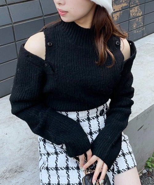 「one after another NICE CLAUP」 長袖ニット FREE ブラウン レディース_画像3