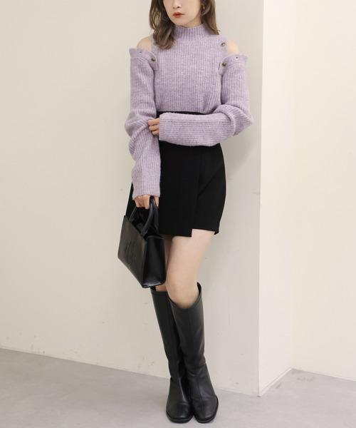 「one after another NICE CLAUP」 長袖ニット FREE ブラウン レディース_画像7