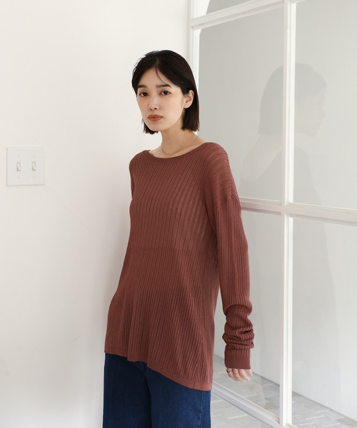 「select MOCA Et」 長袖ニット FREE グレイッシュブルー レディース_画像8