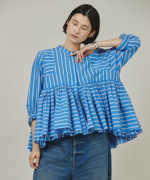 Curensology（カレンソロジー） 長袖ブラウス FREE サックスブルー