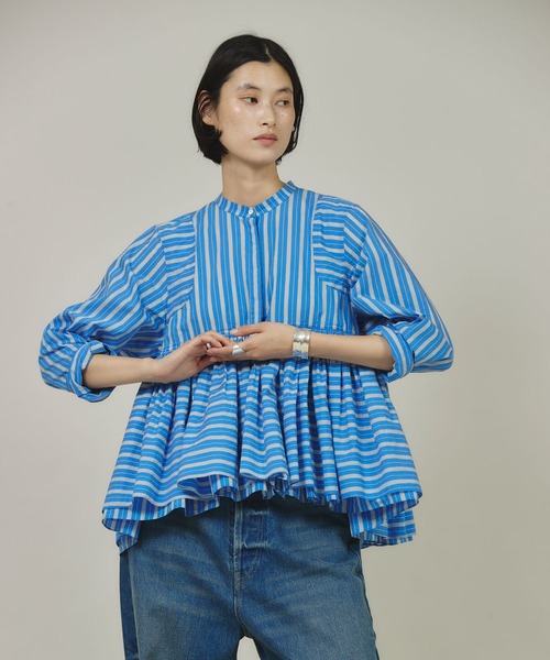 Curensology（カレンソロジー） 長袖ブラウス FREE サックスブルー