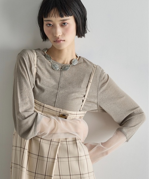 「THE YOn」 長袖カットソー FREE ホワイト レディース_画像5