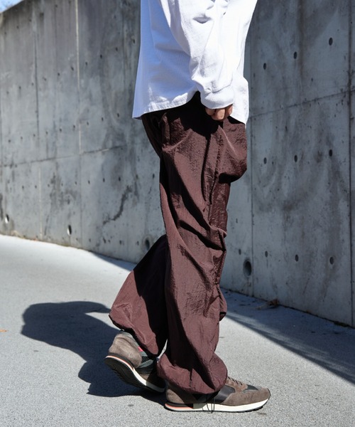 NO NEED（ノーニード） ワイドパンツ パンツ カラーナイロンパンツ2