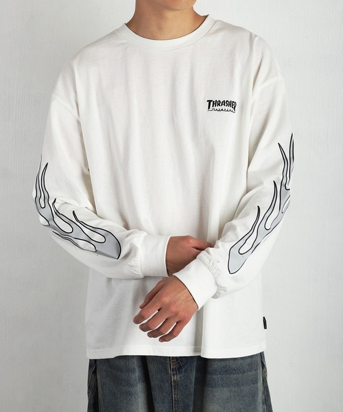 THRASHER（スラッシャー） tシャツ ワンポイント刺繍 袖ロゴプリント